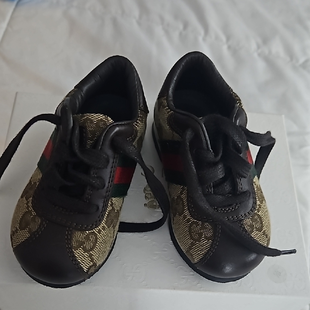 Gucci Kids Sneakers Brown and Beige